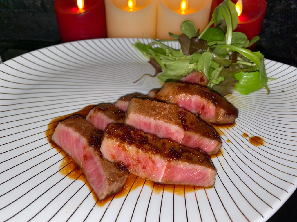 [Homemade] A5 Miyazaki Beef Top Blade Steak with “Teriyaki” Sauce