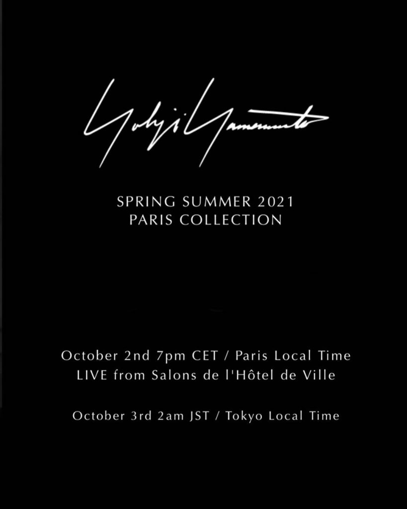 #PFW Tonight 7PM (Paris local time) 
Watch in live stream the Yohji Yamamoto Spr...