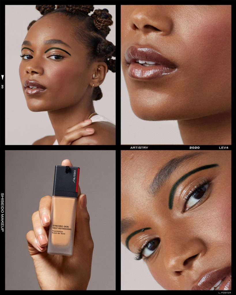 SHISEIDO: Ground a floating liner look with flawless skin. Our SHISEIDO muse wears Synchro… Ground a floating liner look with flawless skin. Our SHISEIDO muse wears Synchro...