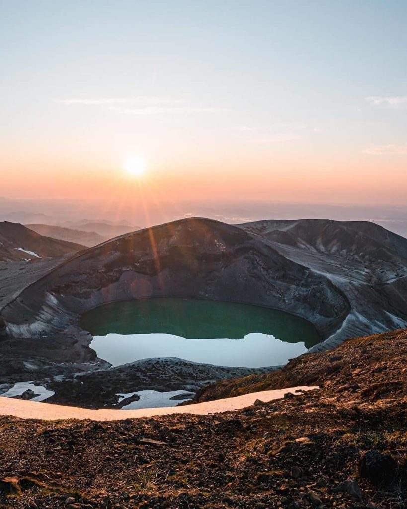 Magical light over the impressive Okama Crater in Mt. Zao - one of Japan's 111 a...