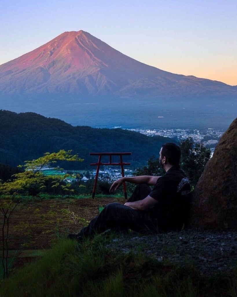 “Red Fuji” is when Mt. Fuji shines bright red during sunrise and sunset. This ph...
