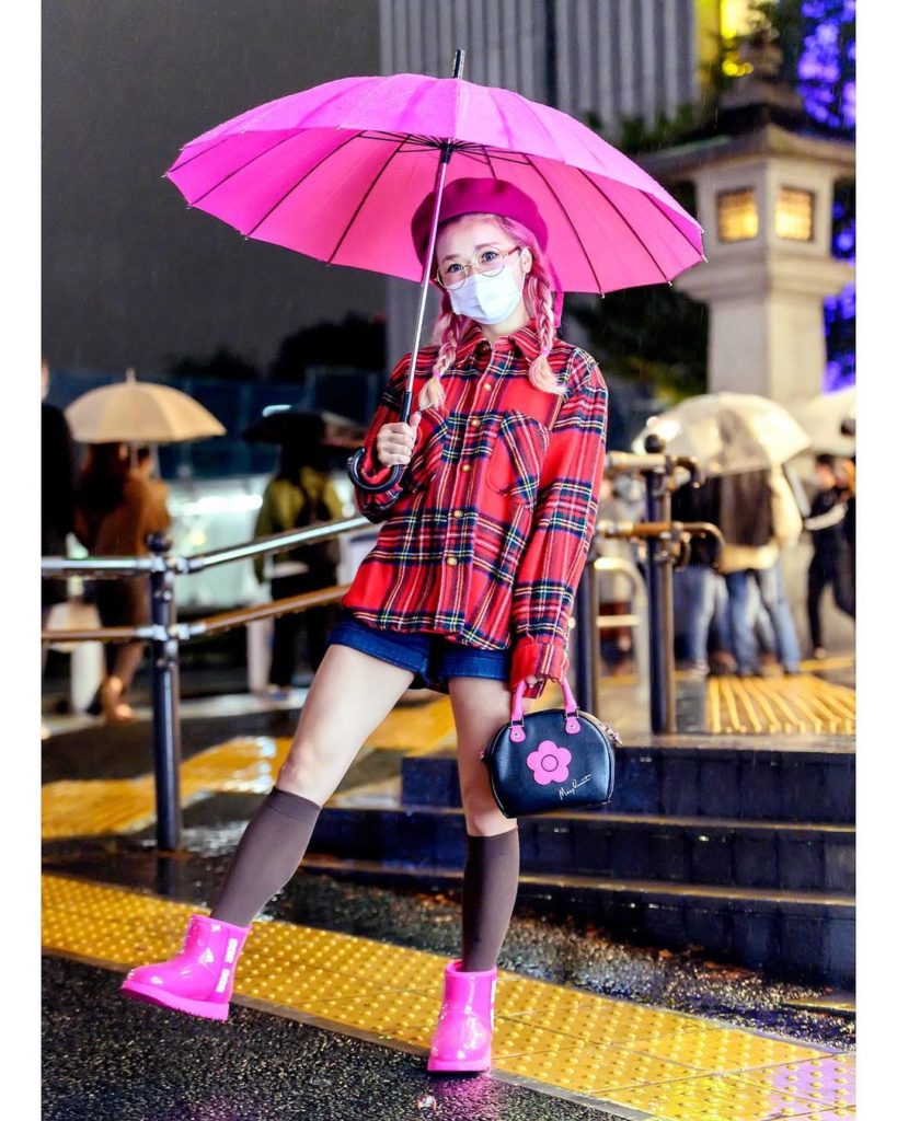 Japanese model and FR2 Harajuku staffer Hikapu (@hikapudayo) on the street in Ha...