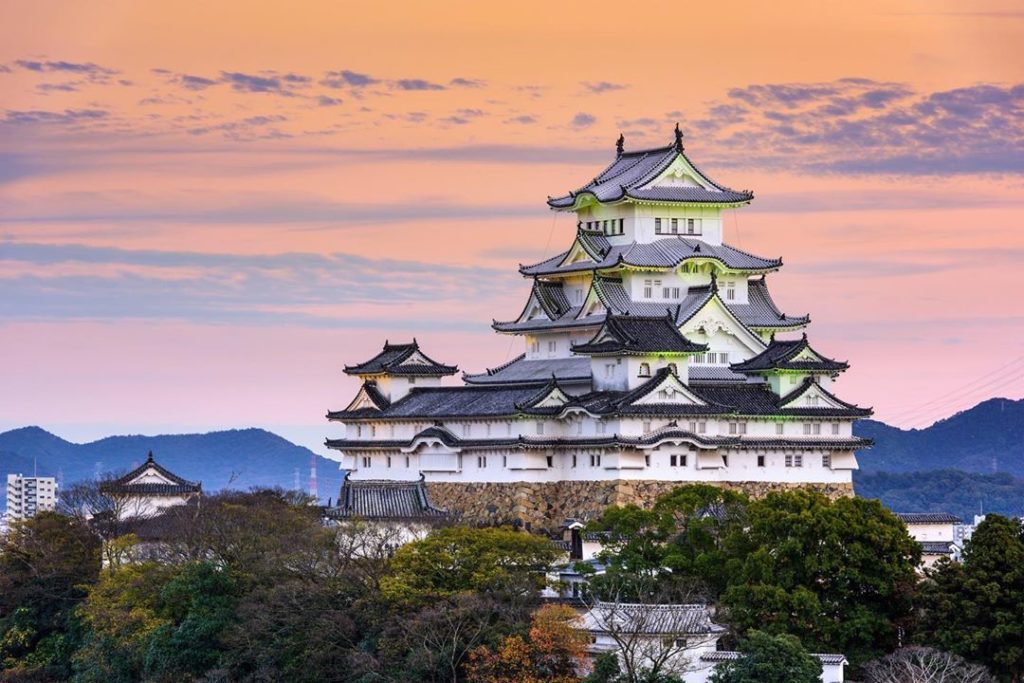 Himeji Castle is also called the White Heron Castle because of its beautiful whi...