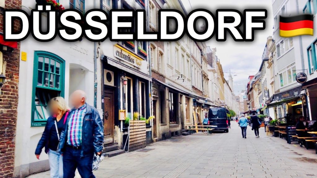 [4K] Walk in Düsseldorf Old Town - Rainy and Windy Summer Day in Germany