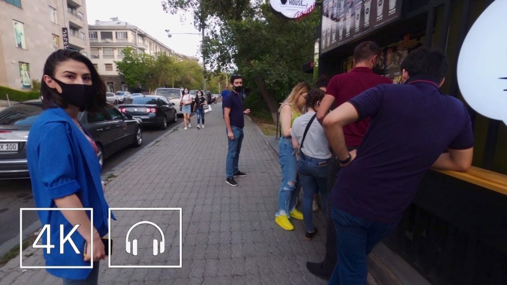 Walking Saryan Street in Yerevan, Armenia 4K in Summer 2020