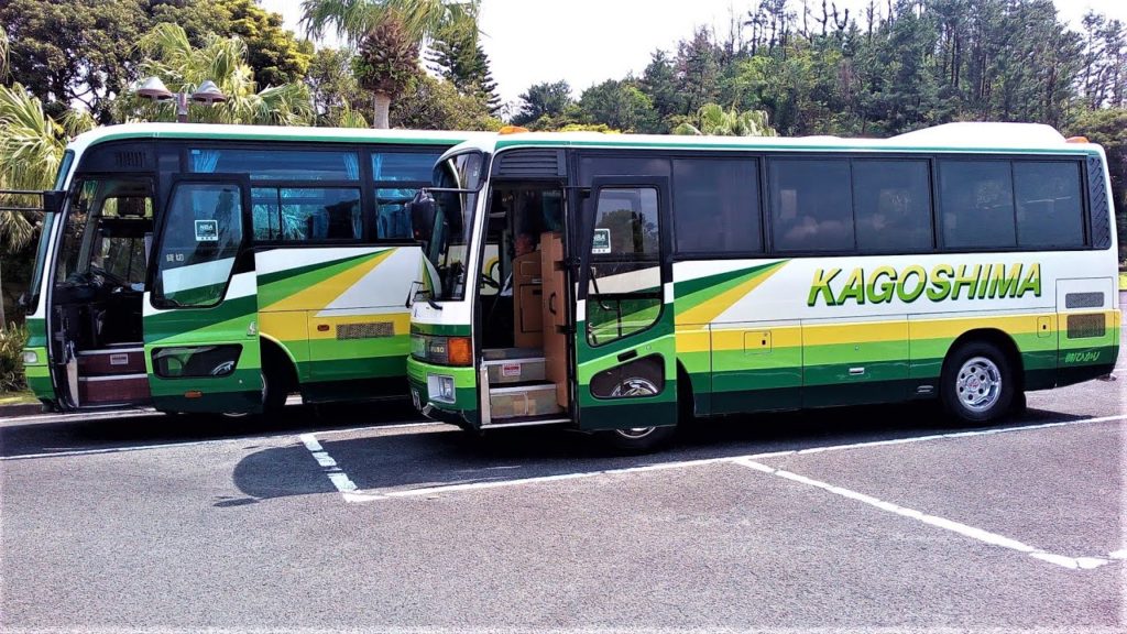 鹿児島観光バス鹿児島県枕崎市 指宿を走る Kagoshima Tour Bus ran in Ibusuki