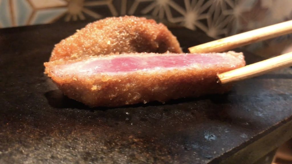 Japanese food - beef cutlet grill by myself in Tokyo Japan