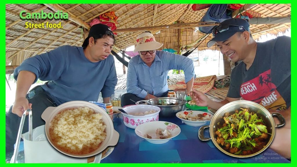 Lunch with friend at a restaurant in the countryside - Spicy duck ingredients of Village food.