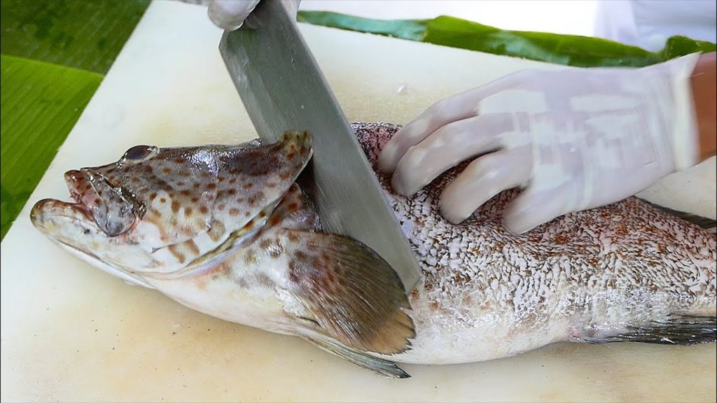Thai Food - GROUPER Cooked Two Ways Aoywaan Bangkok Seafood Thailand