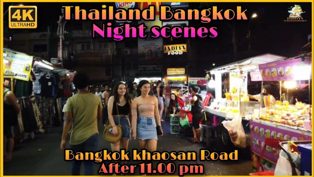 4K Thailand night scenes ll Bangkok khaosan Road night scenes ll After 11.00 pm  ll TravelDC. 4K Thailand night scenes ll Bangkok khaosan Road night scenes ll After 11.00 pm  ll TravelDC.