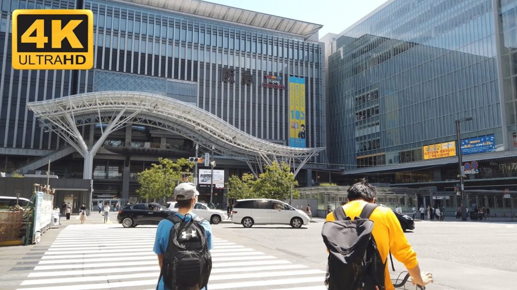 4K Japan Walk - Tenjin (天神) to Hakata Station (博多駅) - Fukuoka - Binaural Audio