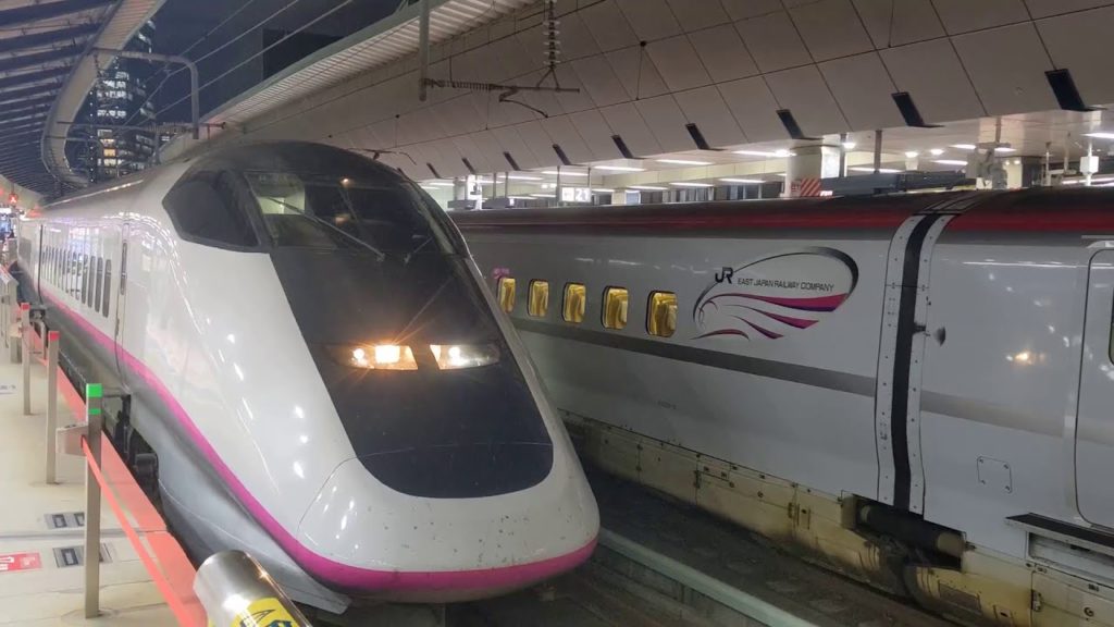 〔4K UHD//sp〕JR東日本・東北新幹線：東京駅、E3系R21編成+E5系『やまびこ号』出発シーン。