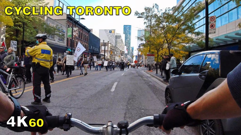 Eventful Saturday Toronto Bike Ride on Gerrard Street - October 17, 2020