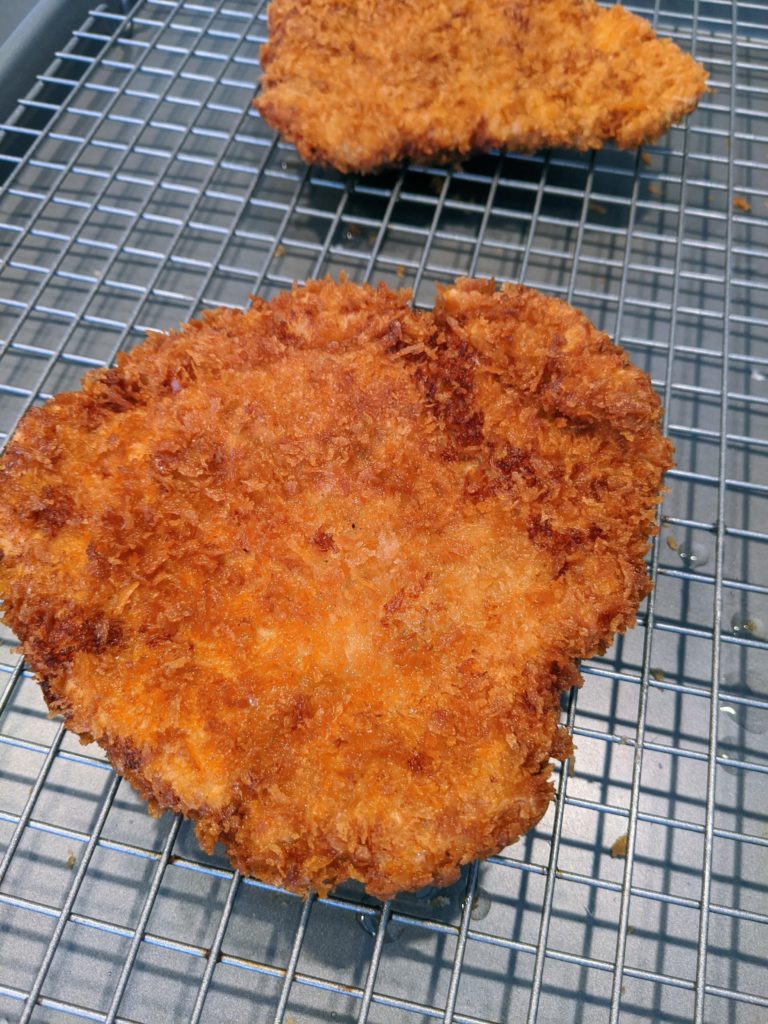 Homemade katsu out of the fryer