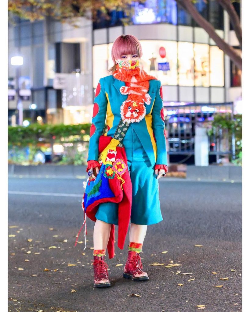 20-year-old Japanese fashion student Saki (@bamboo_blooms) on the street in Hara...