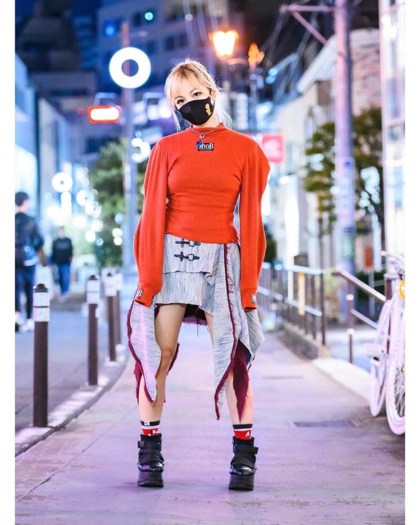 Japanese singer and Kawaii Monster Girl @Asachill on Cat Street in Harajuku wear...