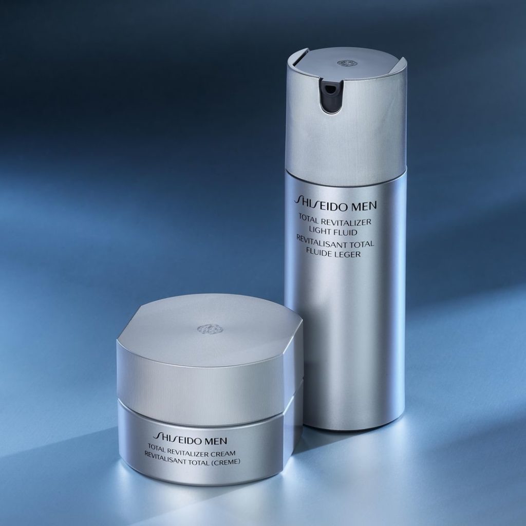#ShiseidoMen Total Revitalizer Light Fluid and Cream. Powered by Marine Protein ...