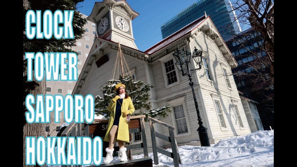 Sapporo clock tower in hokkaido, japan winter