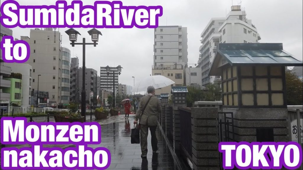 [JAPAN/TOKYO]Sumida River to Monzen-nakacho walk rainy day