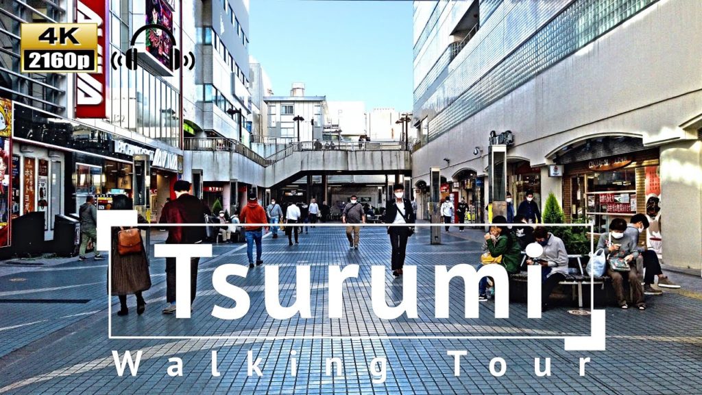 [4K/Binaural Audio] Yokohama Tsurumi Walking Tour - Kanagawa Japan