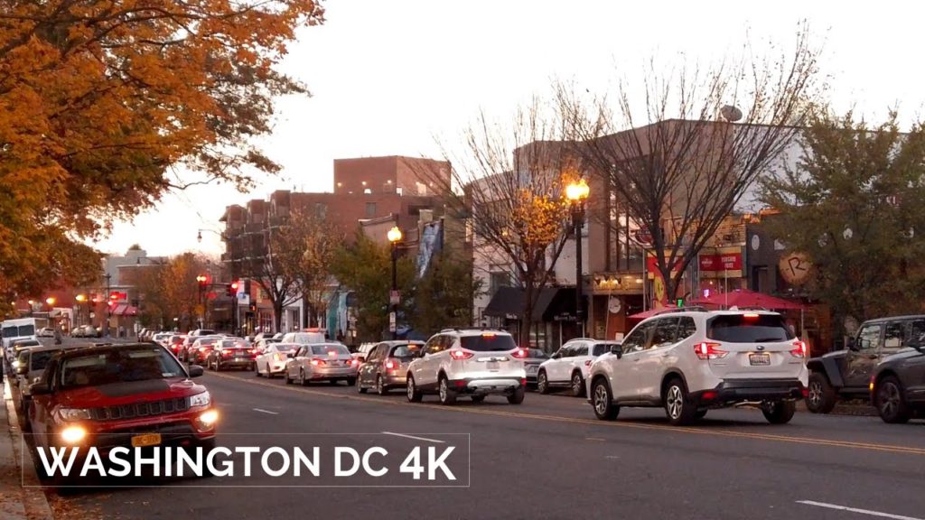 Sundown | Walking Tour of DC Glover Park 4K 60 fps (Limited Narration)