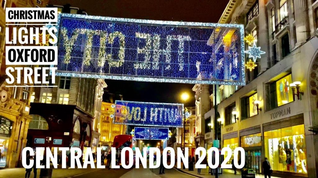 Christmas Lights london Oxford Street - 4K Night Walk 2020