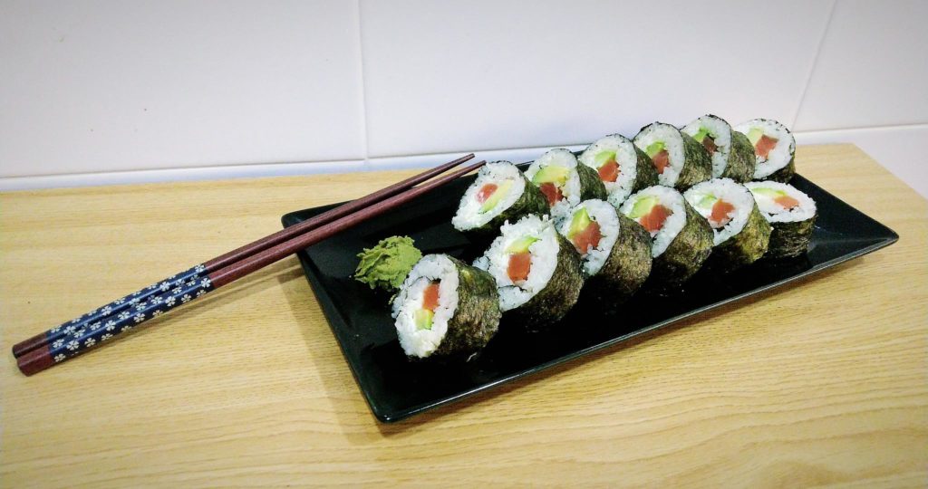 First time preparing sushi. Smoked salmon, avocado and cream cheese!