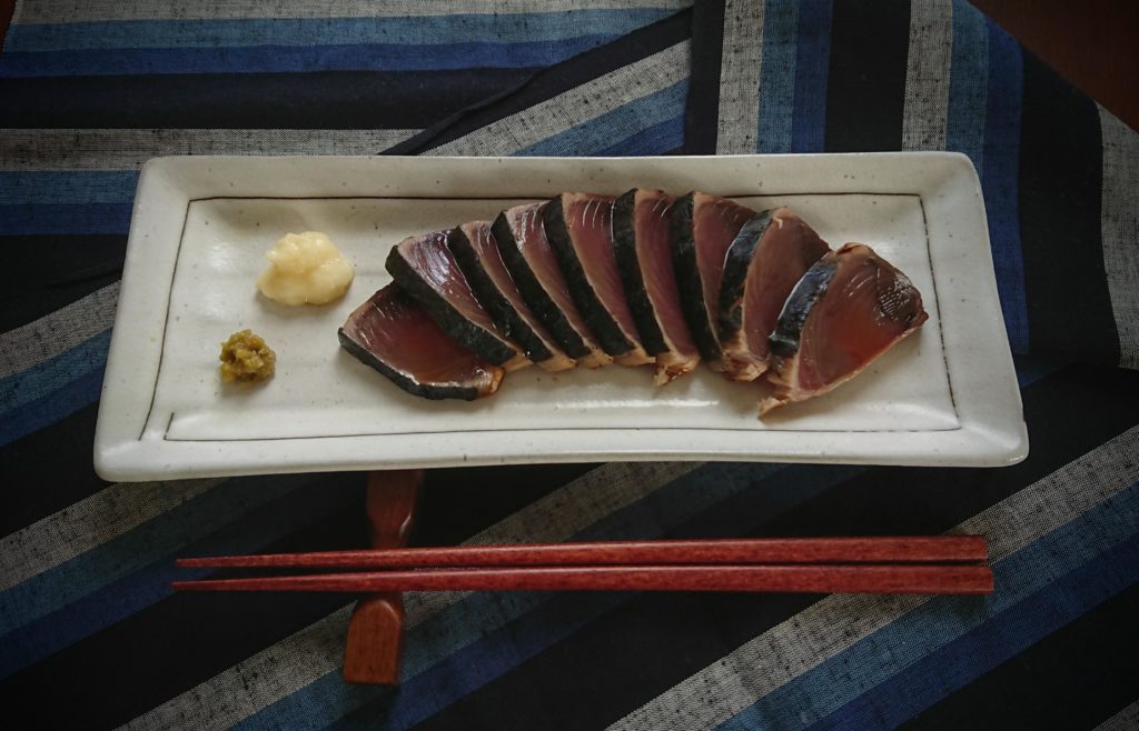Today's simple lunch: katsuo no tataki