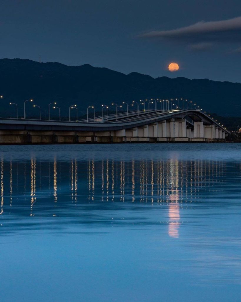 Lake Biwa is always beautiful, but even more so at night  Take a ride down the t...