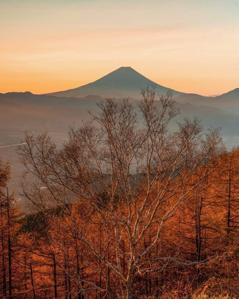 Check out this fantastic view of Mt. Fuji surrounded by the morning haze seen fr...