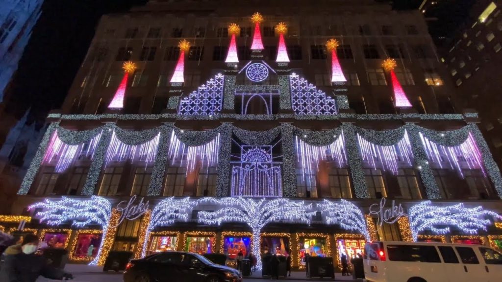 Saks Fifth Avenue Christmas Light Show New York City November 24, 2020 | New York Christmas Walk【4K】