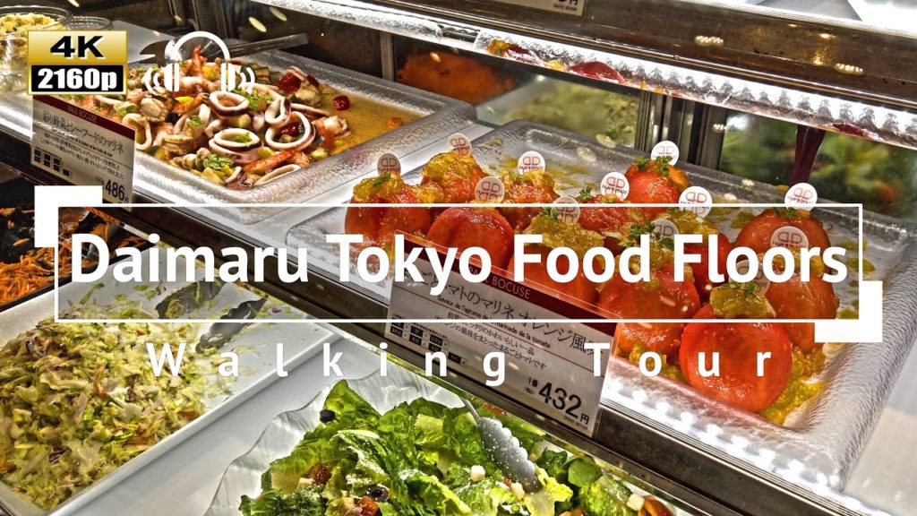 [4K/Binaural Audio] Daimaru Tokyo Food Floors (Depachika) Walking Tour - Tokyo Japan