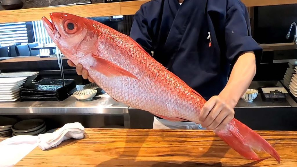 Giant Long Tail Red Snapper Cutting Show - Sushi & Sashimi Taiwanese street food