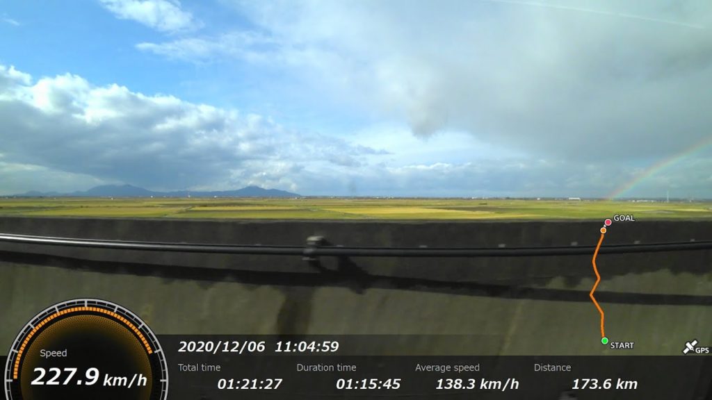 [FHD|ac]JR東日本・上越新幹線：高崎→新潟駅間、E7系『とき号』乗車走行シーン。【車窓・側面展望】