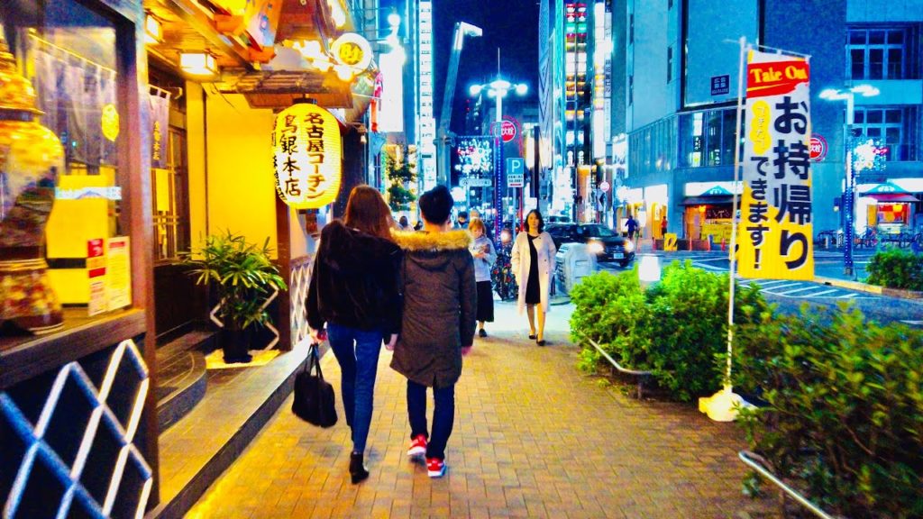 【4K】Japan Night Walking Tour - Food Street in Sakae, Nagoya