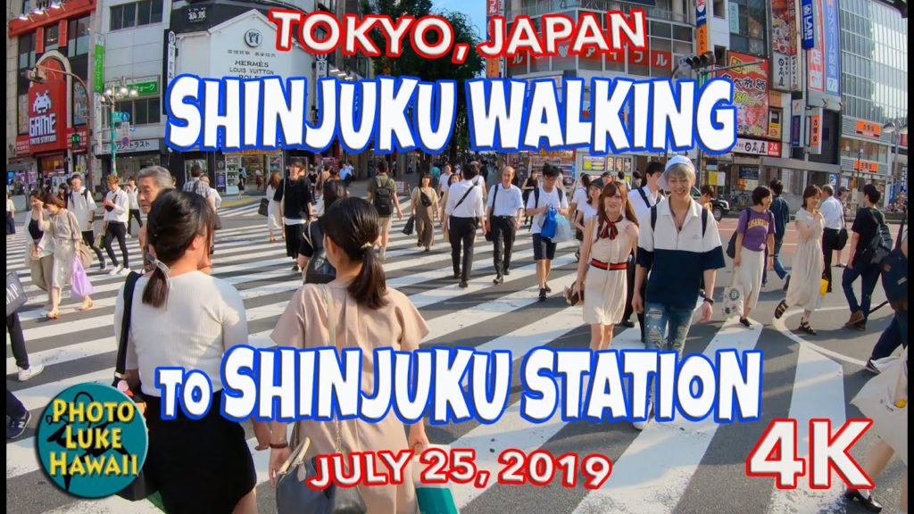 Shinjuku Walking to Shinjuku Station July 25, 2019 Tokyo Japan Shinjuku Walking to Shinjuku Station July 25, 2019 Tokyo Japan