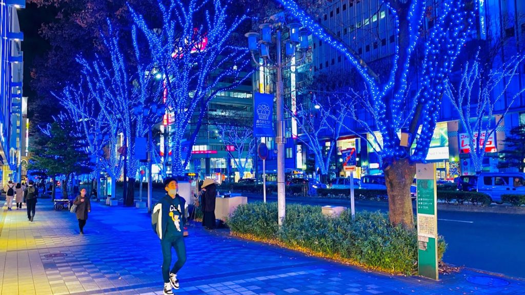 【4K】Japan Night Walking Tour - Beautiful Illumination Street in Sakae, Nagoya