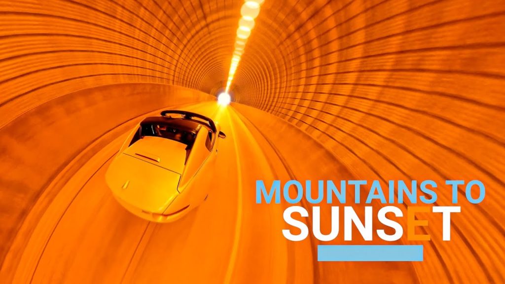 Mountains to Sunset: Cruising with a Car-Mounted 360 Camera