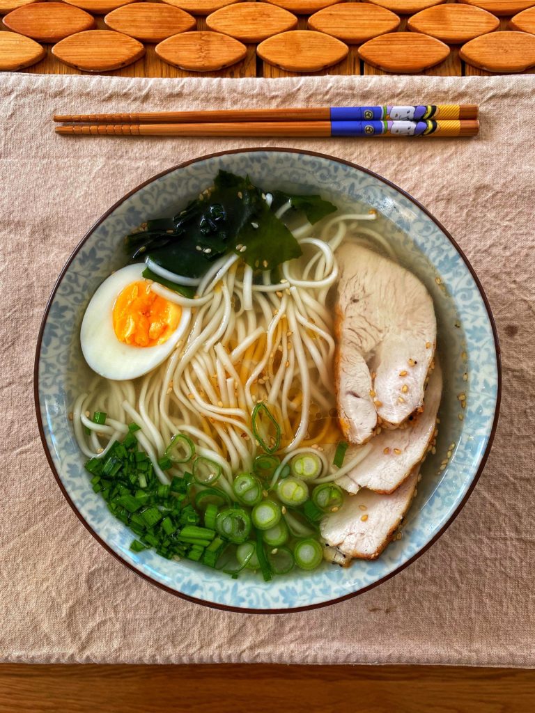 Shio Ramen with Smoked Chicken Breast.