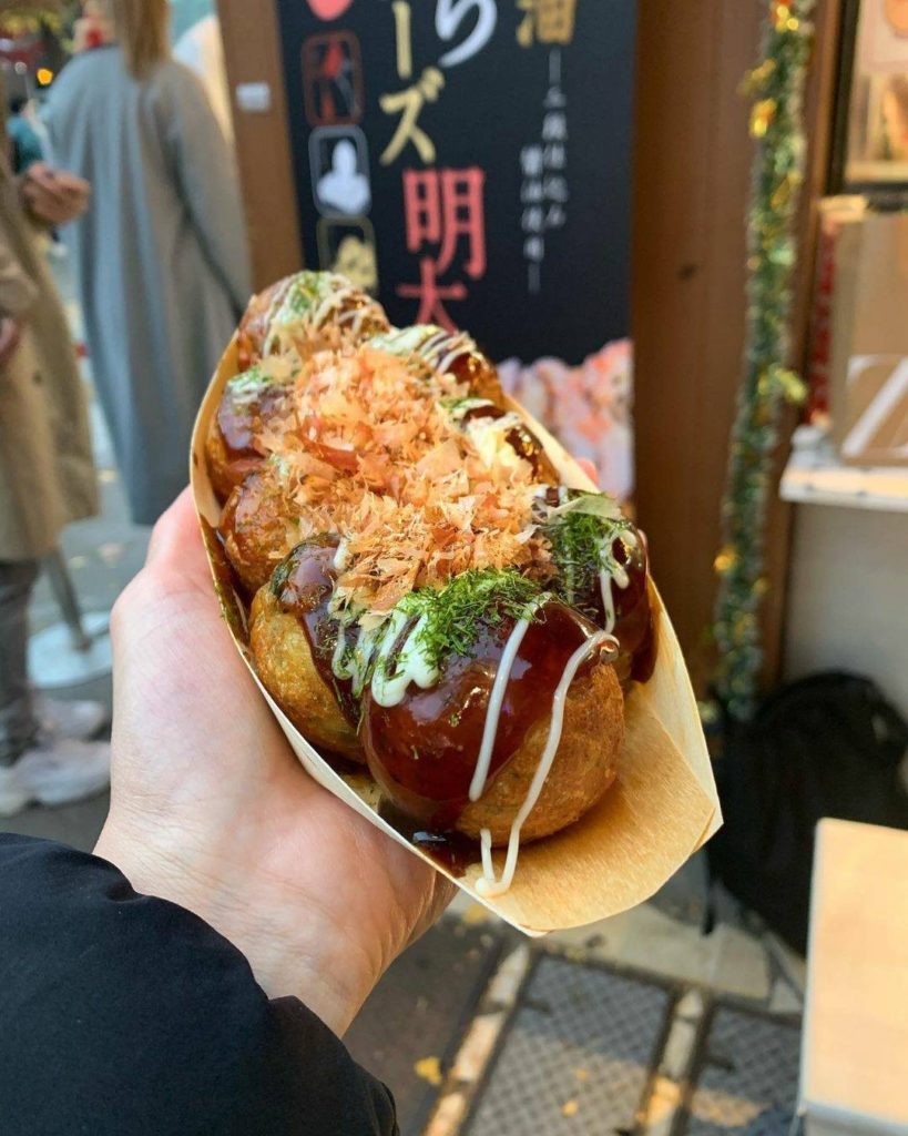 Who has tried takoyaki?  They're pieces of octopus coated in batter and cooked i...