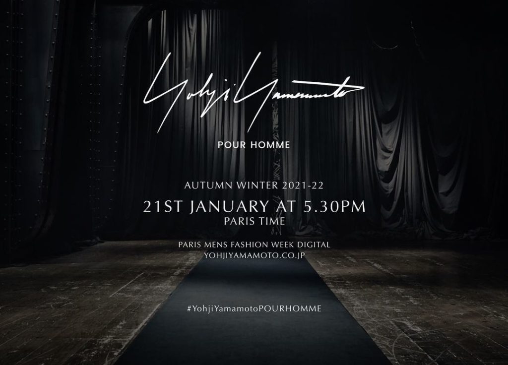 TODAY - Watch the show - 5.30pm Paris time. Link in bio. ⁠
⁠
Yohji Yamamoto POUR...