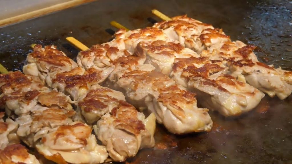 Delicious Finely Roasted Teppanyaki Chicken Thigh Cutlet - Japan Street Food