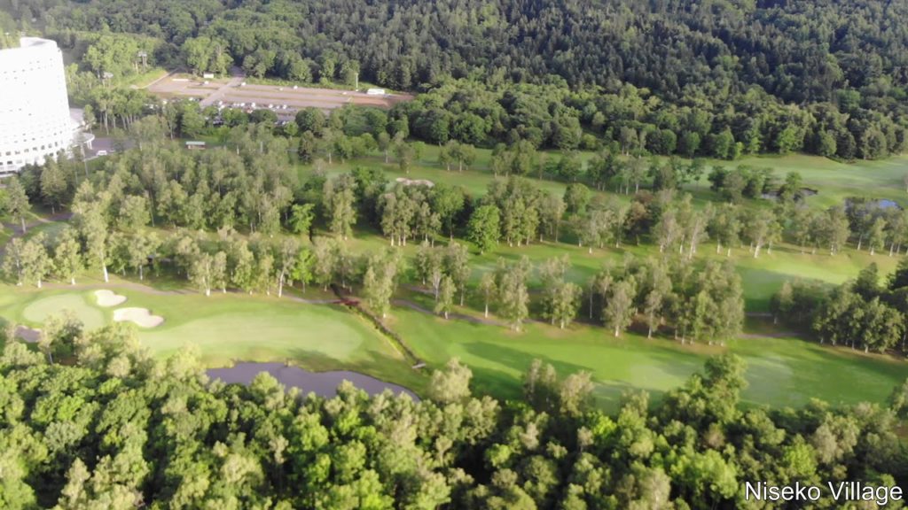 Early in the morning, August, Niseko Village, Hokkaido, 4K,Drone,BGM