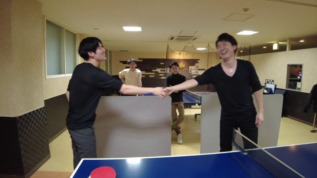 北海道旅行　卓球対決決勝　中島VS谷河