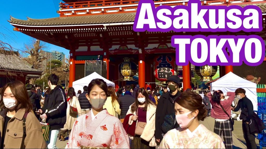 [JAPAN/TOKYO]Asakusa Senso-ji walking scenery[First visit/Hatsumode/January 2nd]