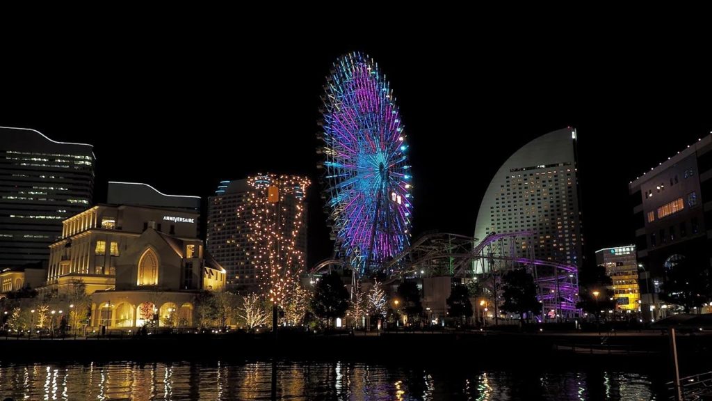 [4K HDR] YOKOHAMA GUNDAM FACTORY/OSANBASHI PIER/COSMOWORD/RED BRICK WAREHOUSE NIGHT WALK 2020.12.31