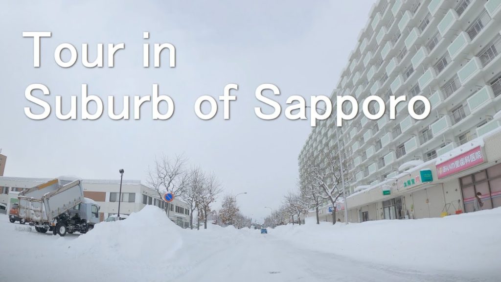 Driving in suburb of Sapporo - Winter in Hokkaido