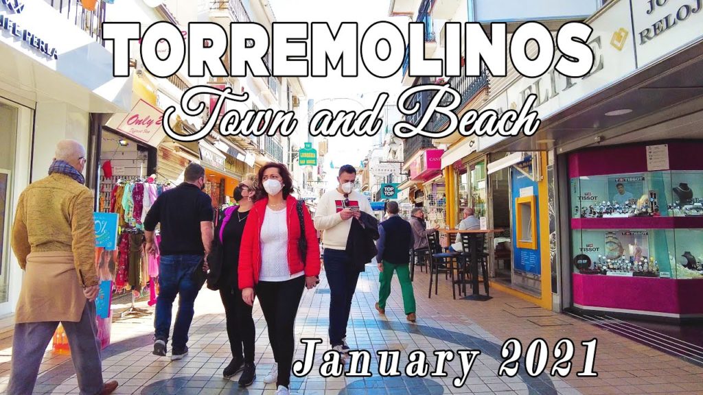 Torremolinos Town and Beach Walk in January 2021, Malaga, Spain - Osmo Pocket 2 [4K]