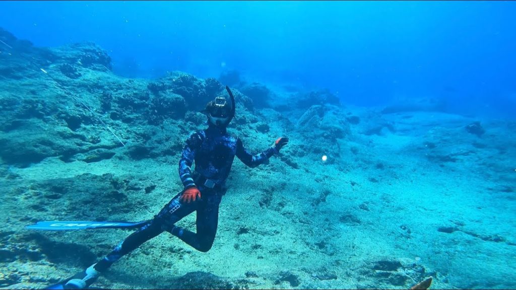 Spearfishing and caving in Japan