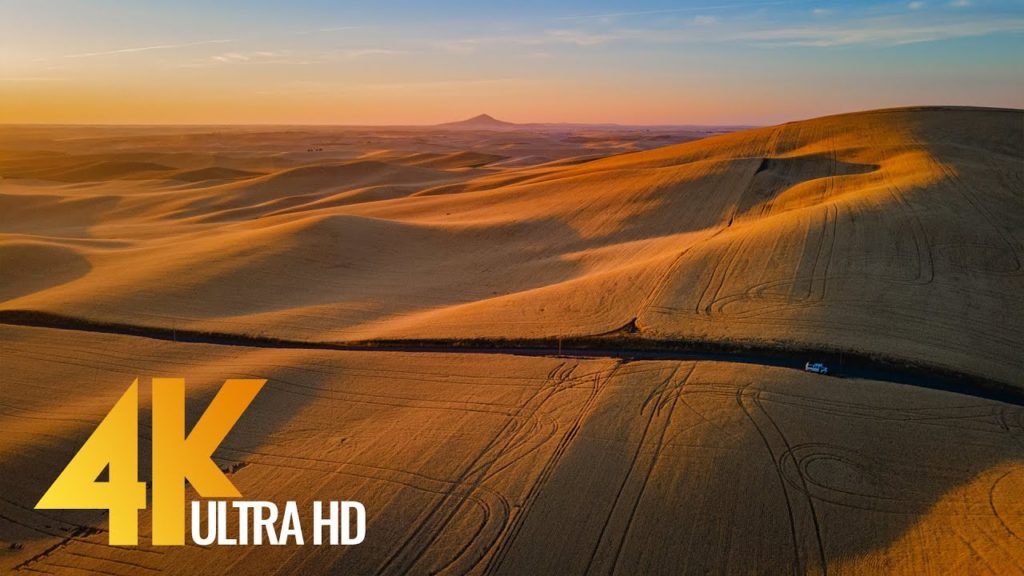 4K Bird's Eye View of the Palouse Fields in Summer – Scenic Aerial Video with Soothing Music 4K Bird's Eye View of the Palouse Fields in Summer - Scenic Aerial Video with Soothing Music